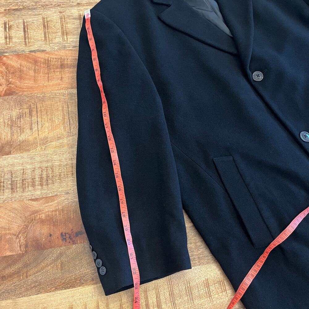 Pronto Uomo Mens Wool Cashmere Coat 42S Long Overcoat Black Dressy Formal Office - Picture 15 of 16